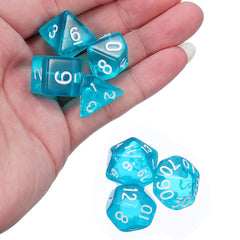 7 Pcs Dice Polyhedral Dices Set Translucent RPG Gadget Multisided Dice With Bag