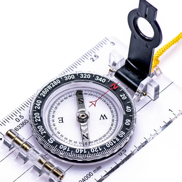 Mini Folding Compass Outdoor Survival Ruler Map Navigation Tool