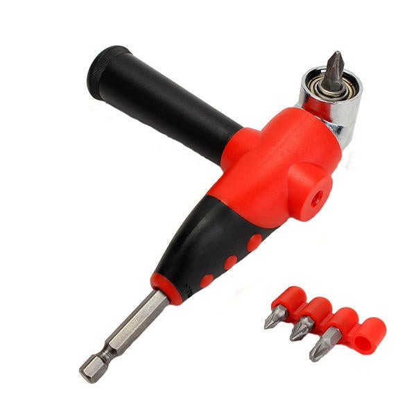 105 Degree 1/4 Inch Angle Driver Screwdriver Bit Holder with Screwdriver Bits Set