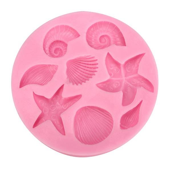 3D Silicone Sea Shells Starfish Sea Snail Fondant Cake Chocolate Mold Mould Cake Decoration