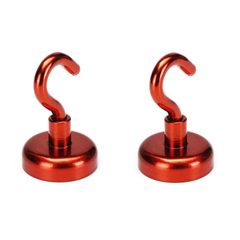 2pcs 25mm 22KG Magnetic Hook Holder Neodymium Magnet Red Hook Magnet