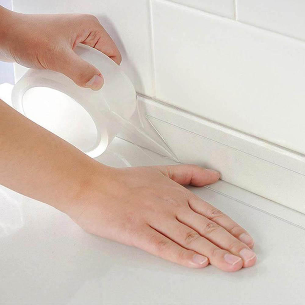 0.5mm Waterproof Transparent Adhesive Tape Traceless Sticky Tape Kitchen Sink Toilet Gap Strip Mildew Proof Water Seal Sticker