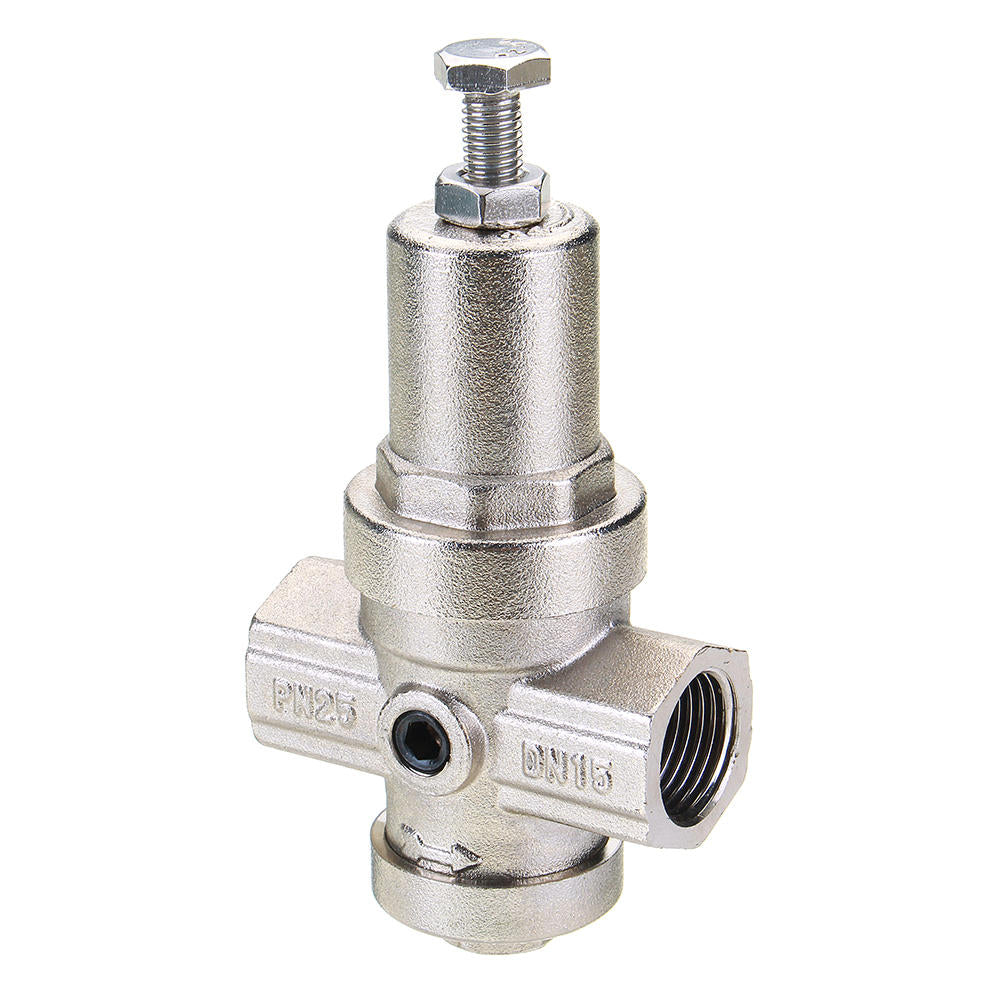 1/2" Brass High Precision Water Pressure Reducing Relief Valve Adjustable Nickel Plating DN15 PN25