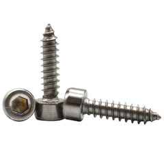 50Pcs M3.5 304 Stainless Steel Hex Socket Cylinder Cap Head Self Tapping Screw Wood Screws Speaker Screws Optional Length