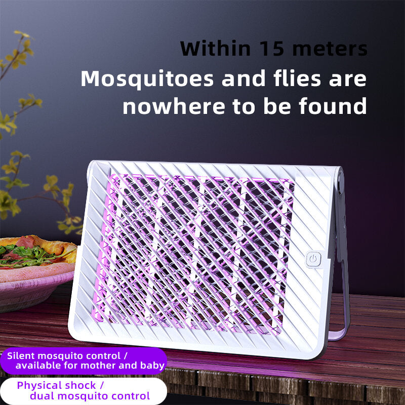 2-in-1 Wall-Mounted Mosquito Killer Lamp & Electric Fly Swatter for Home/Outdoors