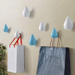 Creative Water Droplets Hook Solid Wooden Coat Cap Hooks for Hanging Storage