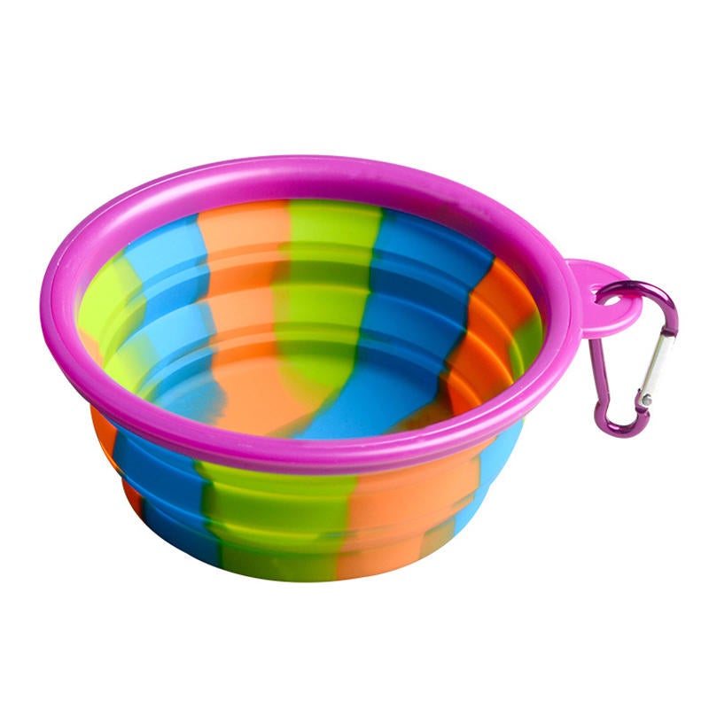 Folding Silicone Pet Bowl Portable Dog Food Drinking Water Feeding Supplies Outdoor Bowl