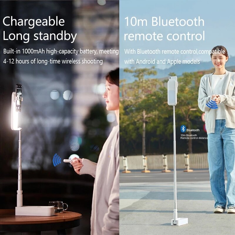 Phone Holder LED Lamp Selfie Fill Light Stand with Bluetooth Remote Control for Smartphone Mobile Phone Live Broadcast