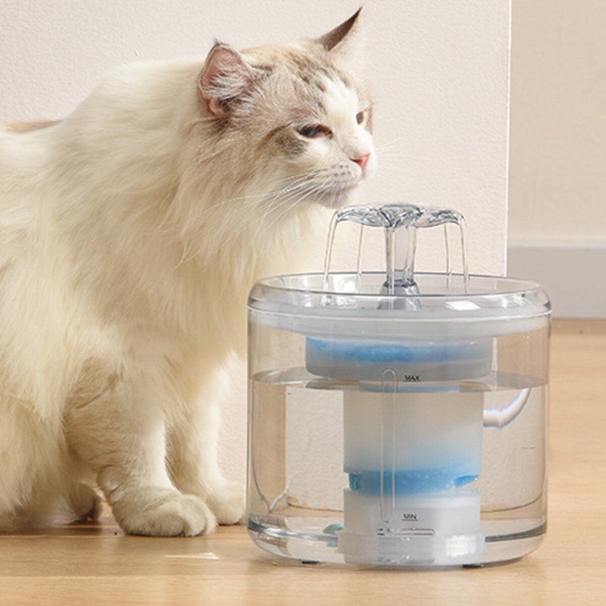 Cat Water Fountain Dog Water Dispenser 88OZ 2.6L Autoxic Pet Drinking Fountain Transparent Upgraded with Filter and Adjustable Silent Water Pump