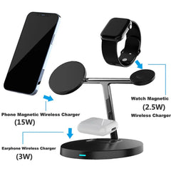 Fast Wireless Magnetic Charger Stand for iPhone, Samsung, Xiaomi, Apple Watch, AirPods