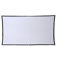 16: 9 Projector Screen Home Projection Screen Cloth Outdoor Portable Folding Simple Soft Curtain with Hook