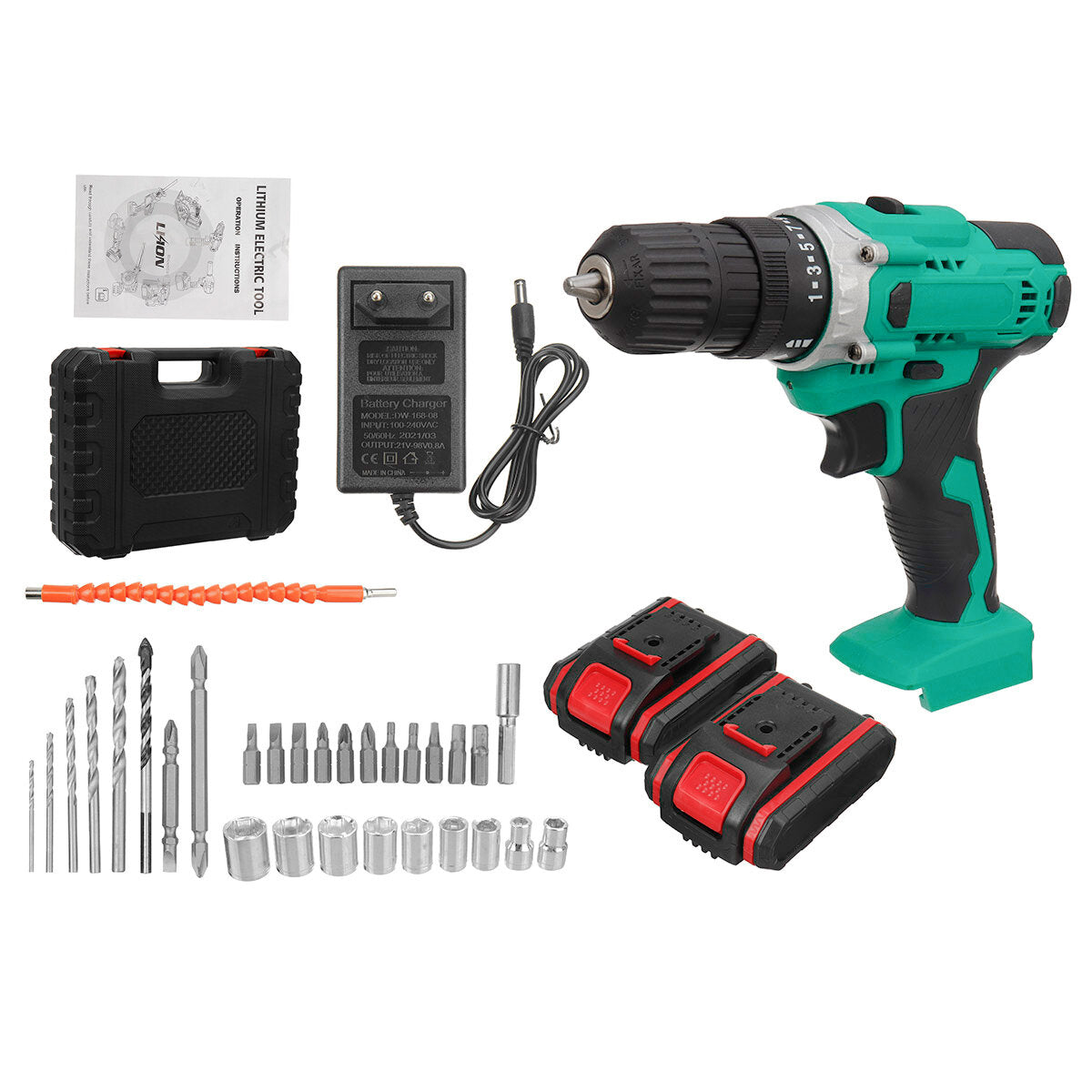 Cordless Electric Drill Rechargeable Drill Screwdriver Power Tool LED