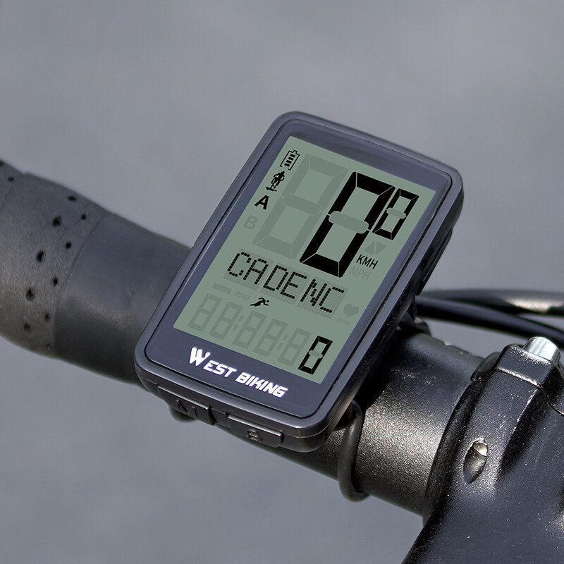Bicycle Cadence Stopwatch Full Screen Backlight Waterproof USB Charging Bike Computer Bicycle Speedometer For MTB Road Bike