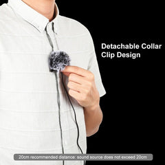 6M 3.5mm Jack Microphone M1 Omnidirectional Condenser Recording Live Vlogging Video Lavalier