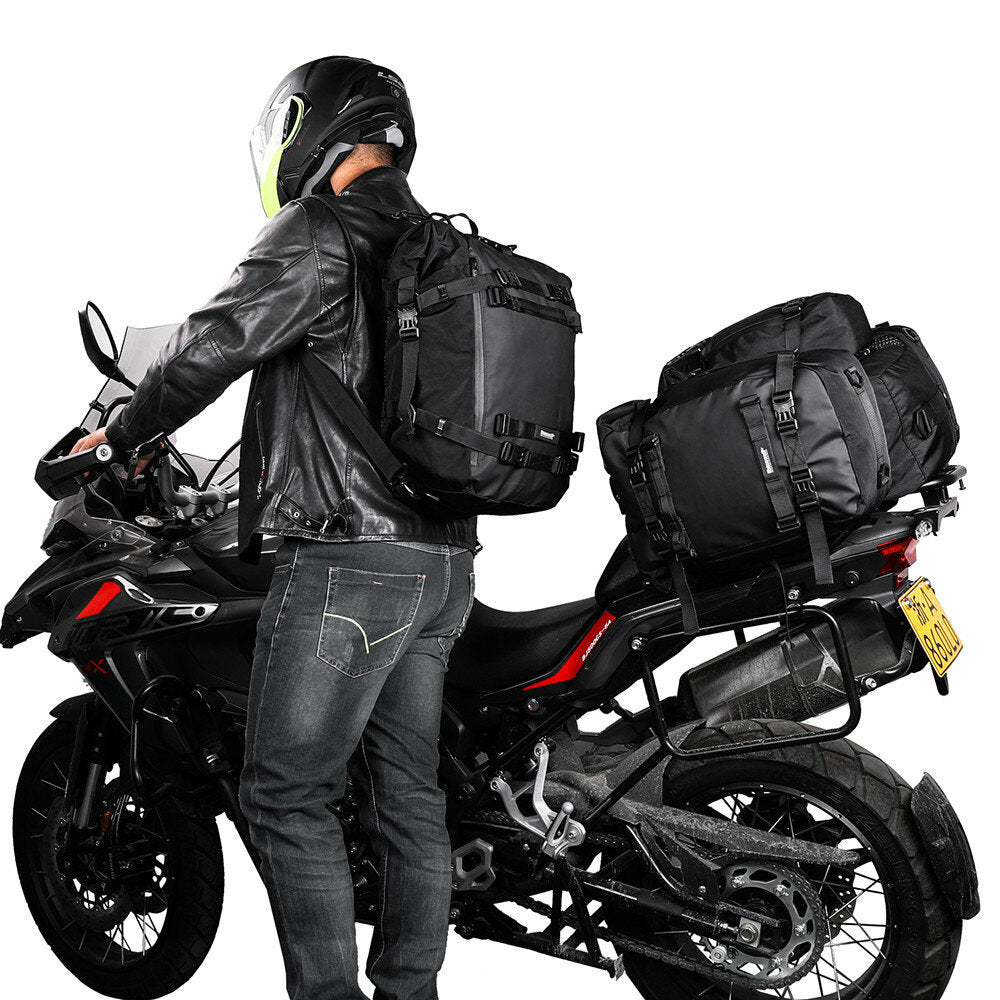10/20/30L Bike Rear Seat Bag Motorbike Rear Rack Pannier Bag Waterproof Backpack Outdoor Cycling