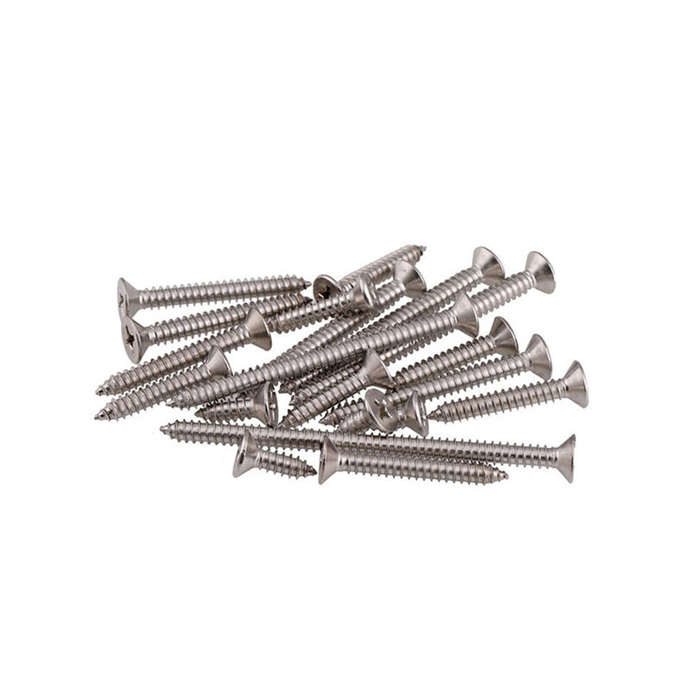 M2.6SP1 100Pcs M2.6 304 Stainless Steel Cross Flat Head Self Tapping Screw Wood Screws Speaker Screws Optional Length