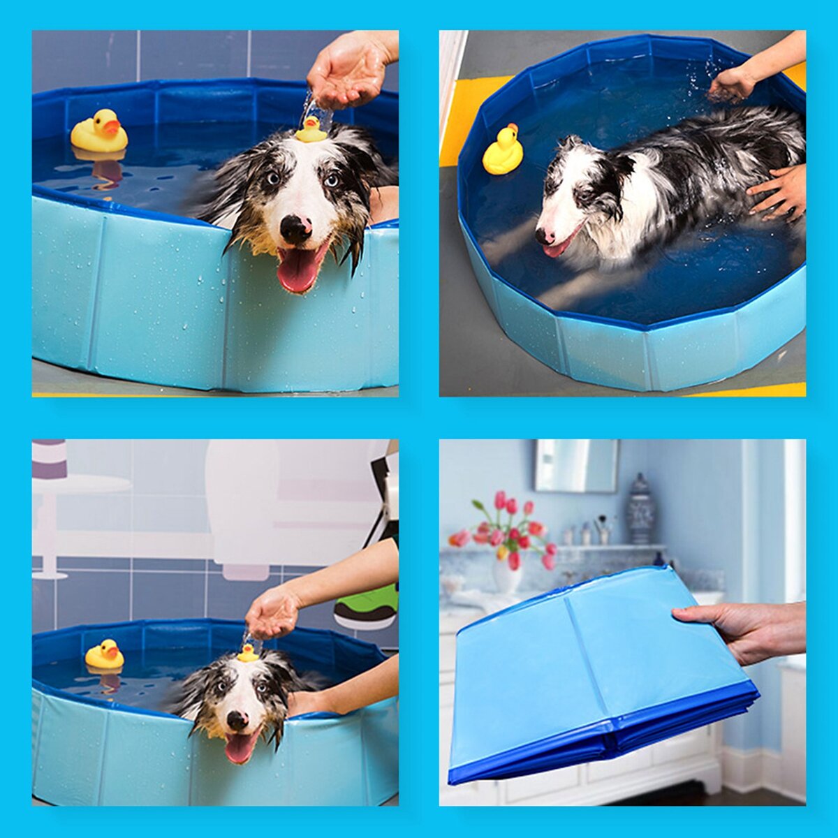 100*30cm Folding Dog Bath Pool Pet Swimming Bath Tub Kiddie Pool for Dogs Cats Kids Puppy Supplies