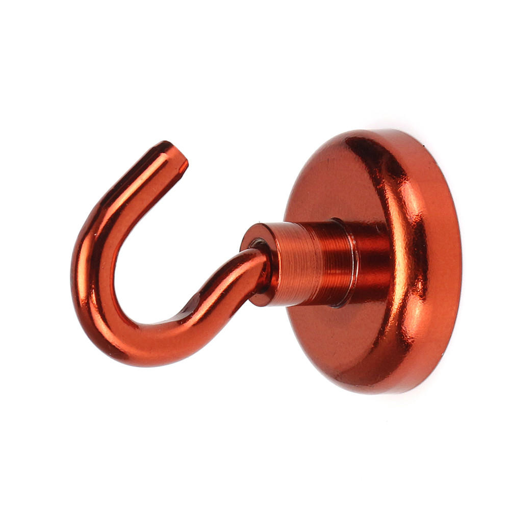 5pcs 32mm 34KG Magnetic Hook Holder Neodymium Magnet Red Hook Magnet