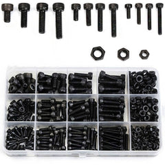 500Pcs Hex Socket Head Screw M3 M4 M5 Cap Bolts and Nuts Carbon-Steel Kit