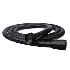 1.5M Black Stainless Steel Bathroom Shower Hose Handheld Water Pipe Fittings Shower Head Hose Replacement G1/2 Connection w/ Double Buckles