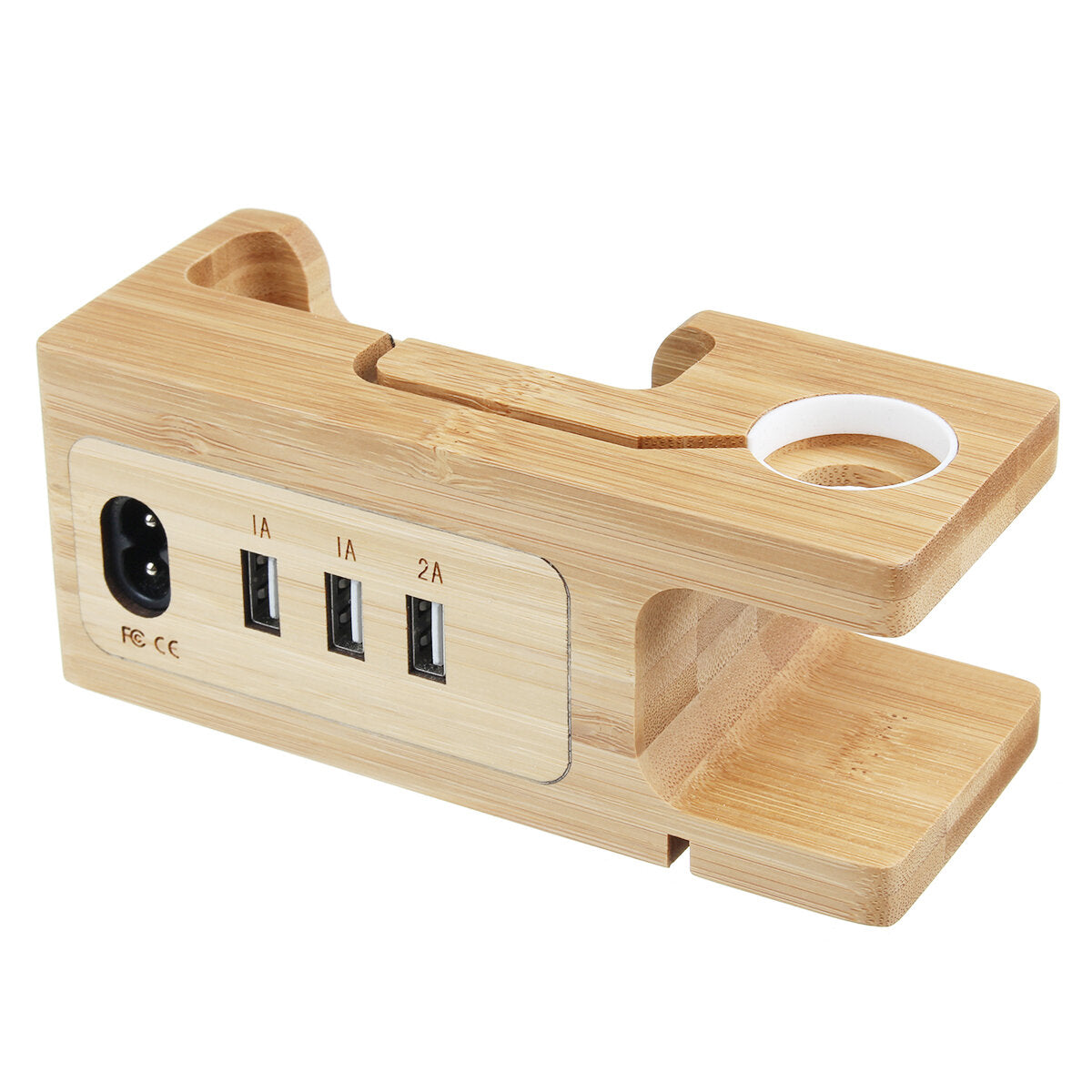 Bamboo Multi Function Charger Dock for Apple Phone Watch