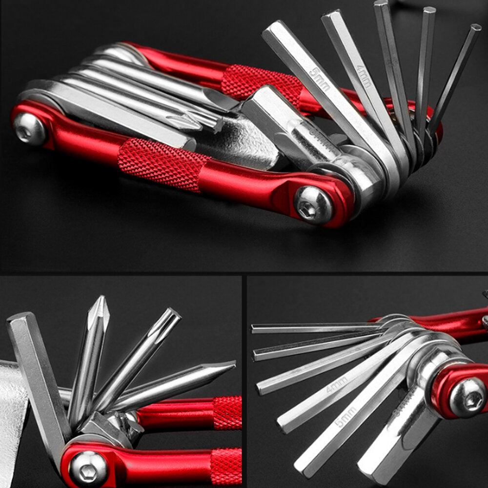 11 In 1  Multi-Function Bicycle Repair Tool Allen Wrench Slotted/Phillips Screwdriver Chain Cutter Bike Tools Kit Cycling Fishing