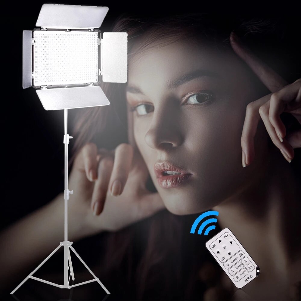 LED Video Light Photography Fill Light Adjustable Color Temperature+NP-F550 Battery+Charger+Remote Control