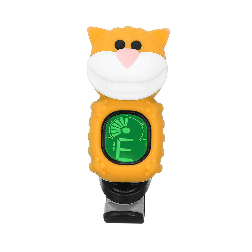 Cartoon Big Facee Cat Tuner 12 Equal Temperament Guitar Bass Ukelele Violin Tuner