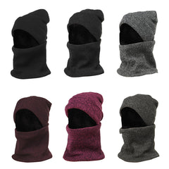 3 IN 1 Winter Beanie Hat Knitted Scarf Set Cap+Touch Screen Ski Thick Gloves