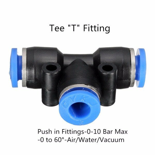 Pneumatic Push In Fittings For Air Water Hose Pipe Connectors Tube Connector