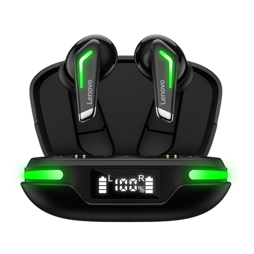 TWS bluetooth 5.0 Gaming Headset Digital Display Low Latency Headphones 9D Stereo Noise Cancelling Earphone with Mic