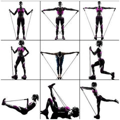 11pc Home Workout Resistance Bands Set with Door Anchor Handles and Ankle Straps Muscle Training Equipment