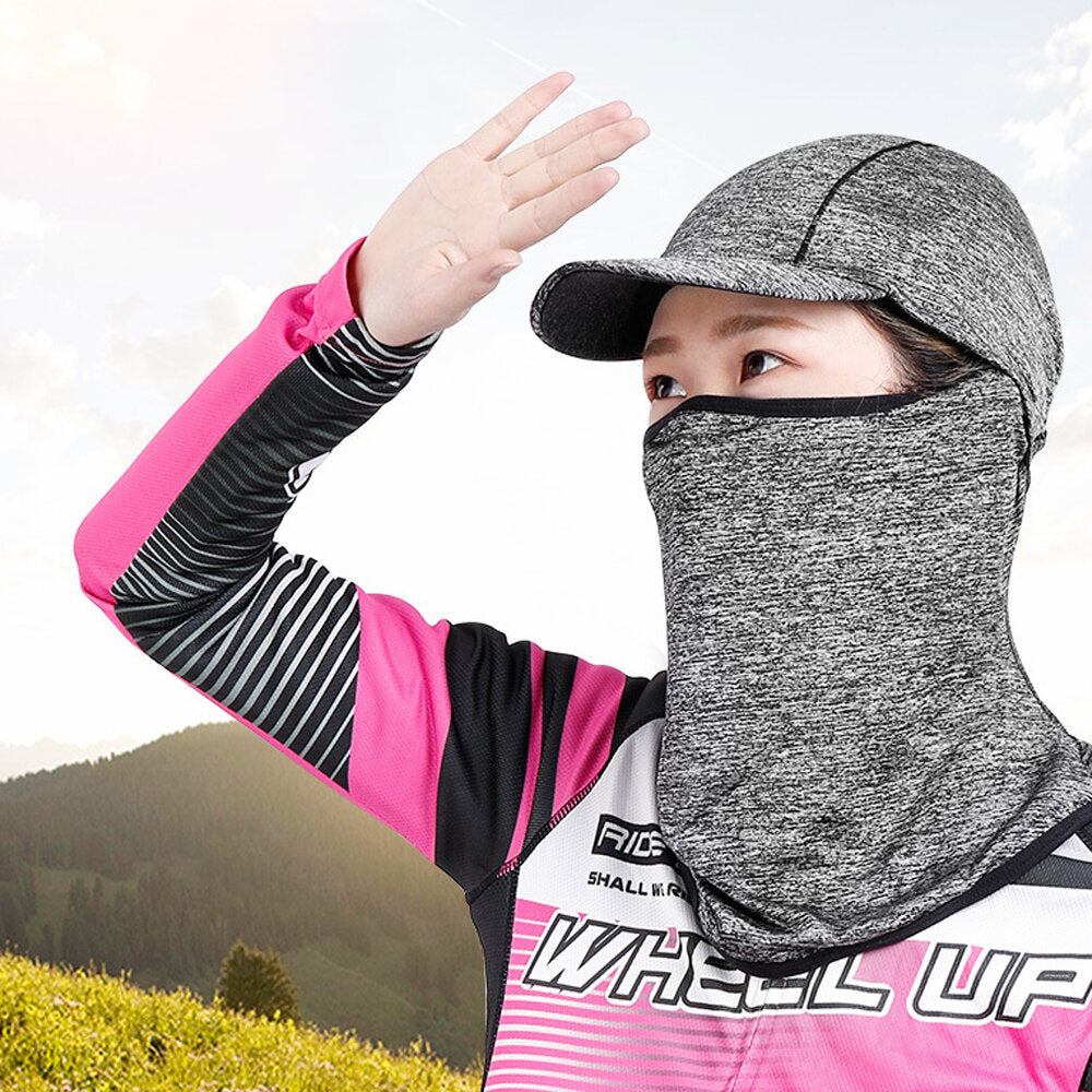 Multi-functional Ice Silk Sun Protection Neck Protector Face Mask Hat Windproof Anti-Fog Saliva Dustproof Cycling Scarf  Cap