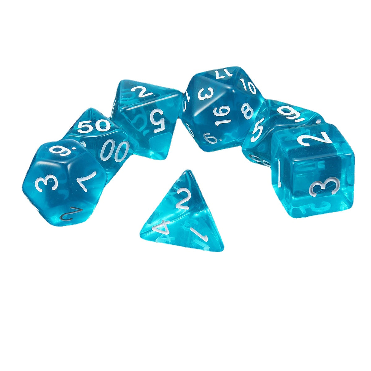 7 Pcs Dice Polyhedral Dices Set Translucent RPG Gadget Multisided Dice With Bag