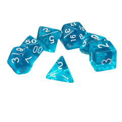 7 Pcs Dice Polyhedral Dices Set Translucent RPG Gadget Multisided Dice With Bag