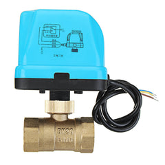 1/2" 3/4" 1" 1-1/4" Blue Shell Motorized Electric Brass Ball Valve 3 Wire AC 220V Full Port