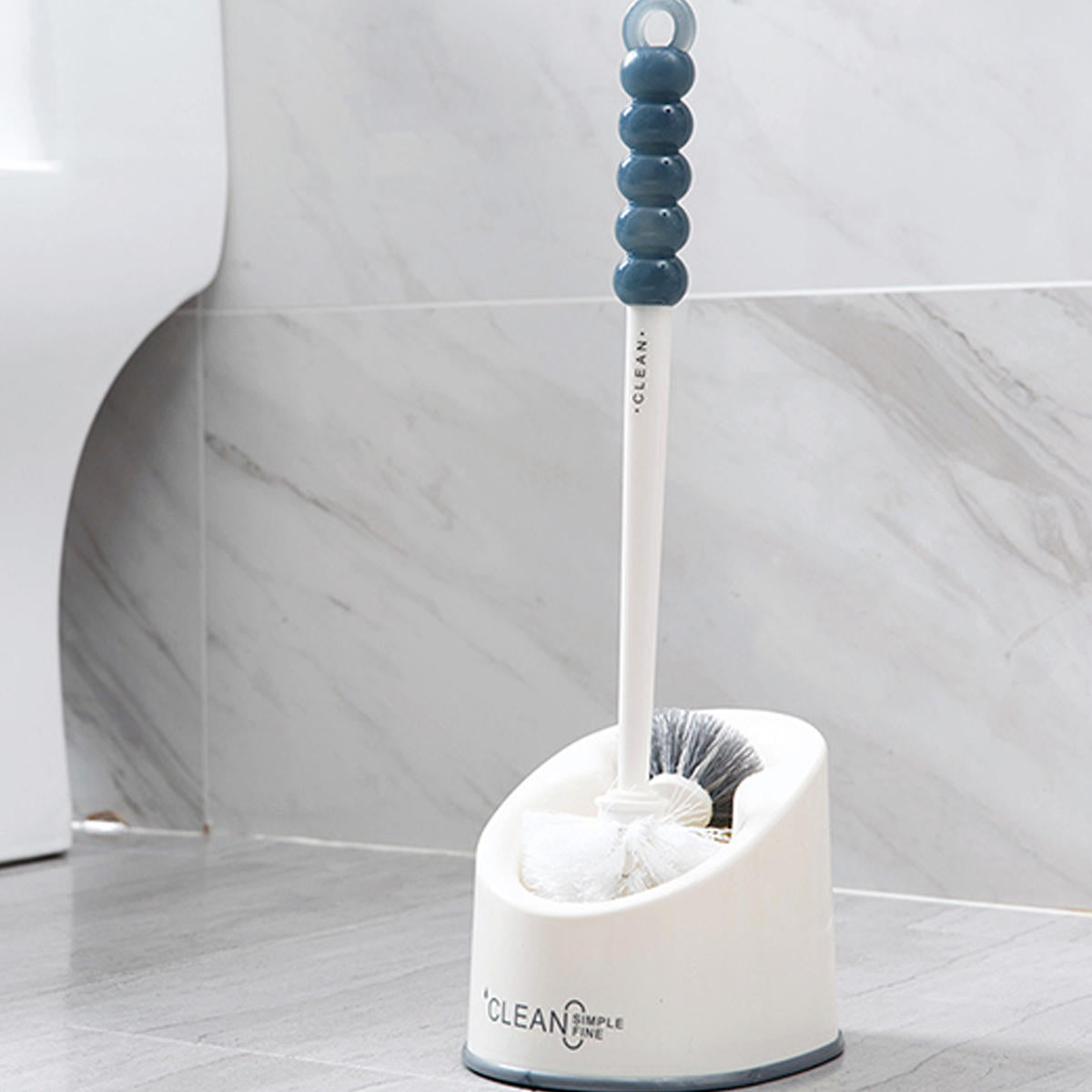 Toilet Brush and Holder Bowl Cleaning Brush with Under Rim Lip Brush and Holder