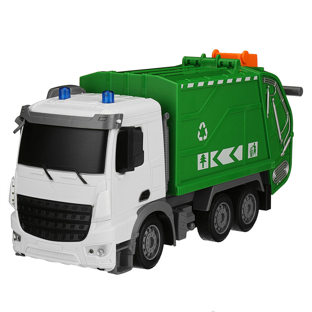 7CH RC Car Spray Water Fire Lift Sanitation Garbage Truck with LED Light Remote Control Vehicles Models Toy