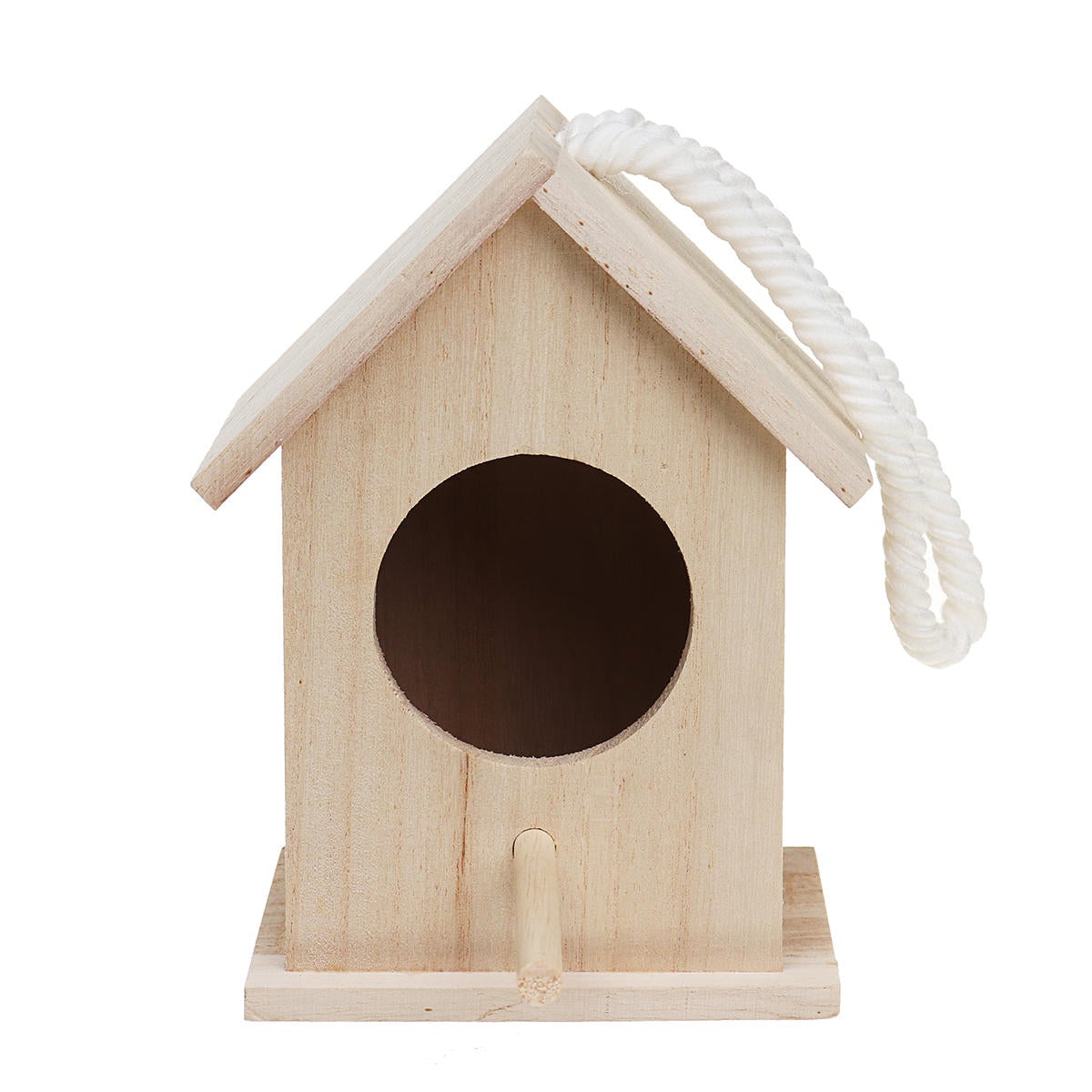 Wooden Bird House Feeder Wild Birds Nest Home Garden Nesting With Bird Net