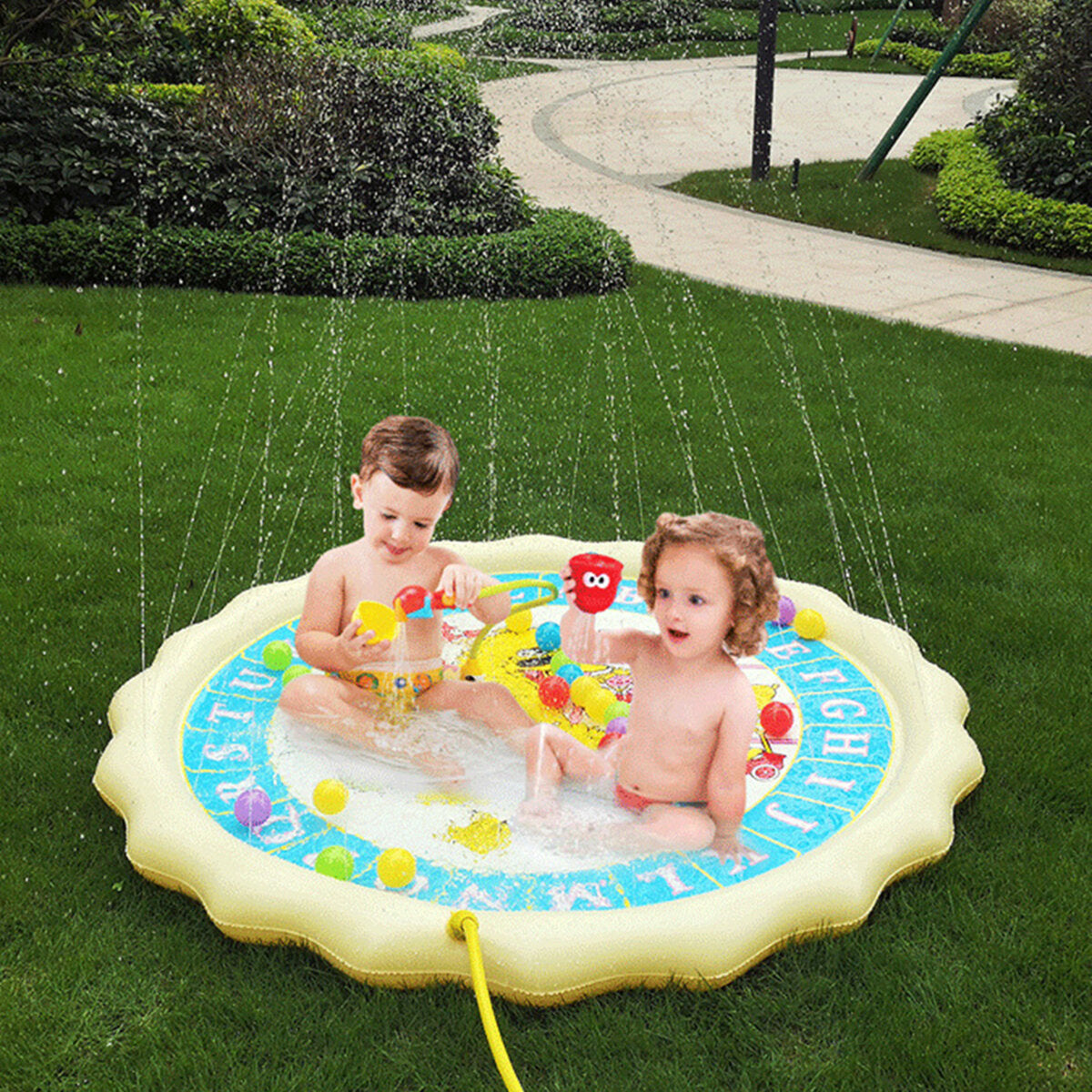 150cm Summer Swimming Air Mattress Kids Inflatable Baby Splash Water Pad Play Mat Children Wading Toys