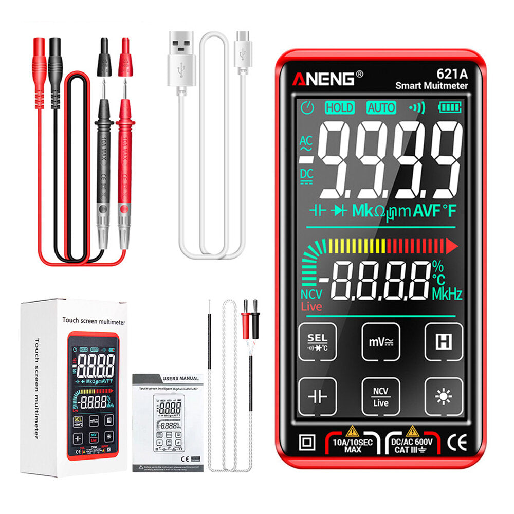 4.7 inch Large LCD Screen Automatic + Manual Intelligent True RMS Digital Multimeter Resistance Diode Capacitance Temperature Frequency Test