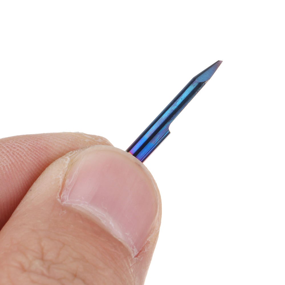 10pcs 0.1-1.5mm 30 Degree PCB Engraving Bit Blue Nano Coated Carbide CNC Flat Bottom Engraving Bit Router Tool