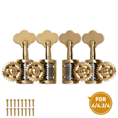 4PCS/1 Set German Style 3/4 4/4 Double Bass Tuners Single Machine Head Deluxe Upright Bass Head