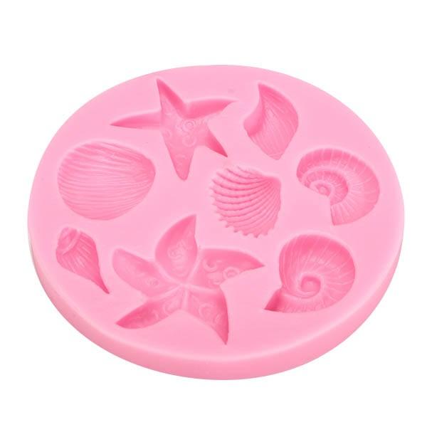 3D Silicone Sea Shells Starfish Sea Snail Fondant Cake Chocolate Mold Mould Cake Decoration