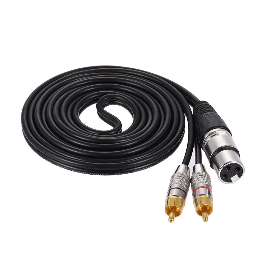Dual RCA Male to XLR Female Plug Stereo Audio Cable for Microphone Mixer Speaker Amplifiers