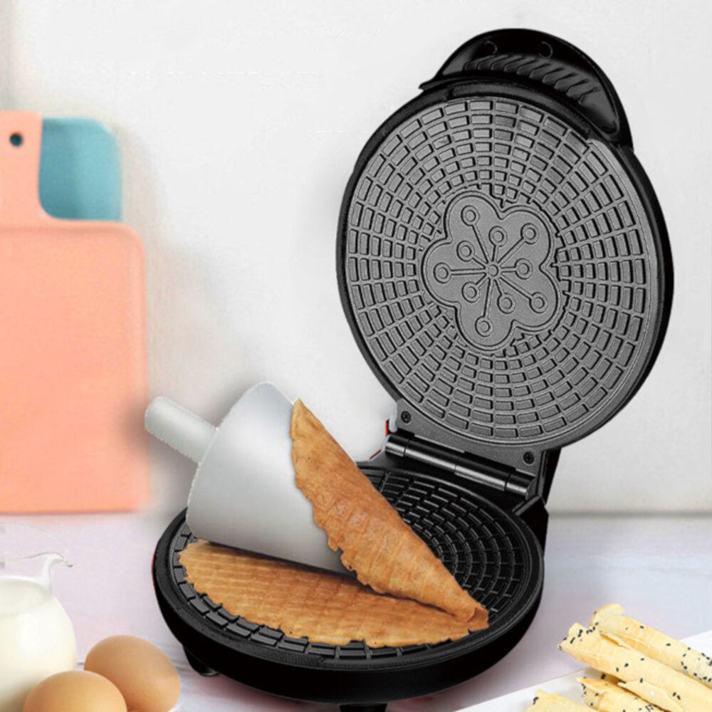 Electric Baking Pan 1200W Non-Stick Waffles Crepe Maker Crispy Egg Ice Cream Reel Machine