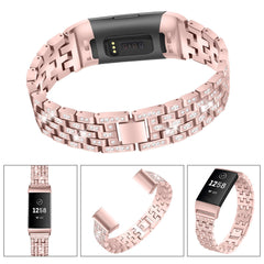 Diamonds Elegant Design Watch Band Full Steel Watch Strap for Fitbit Charge 3