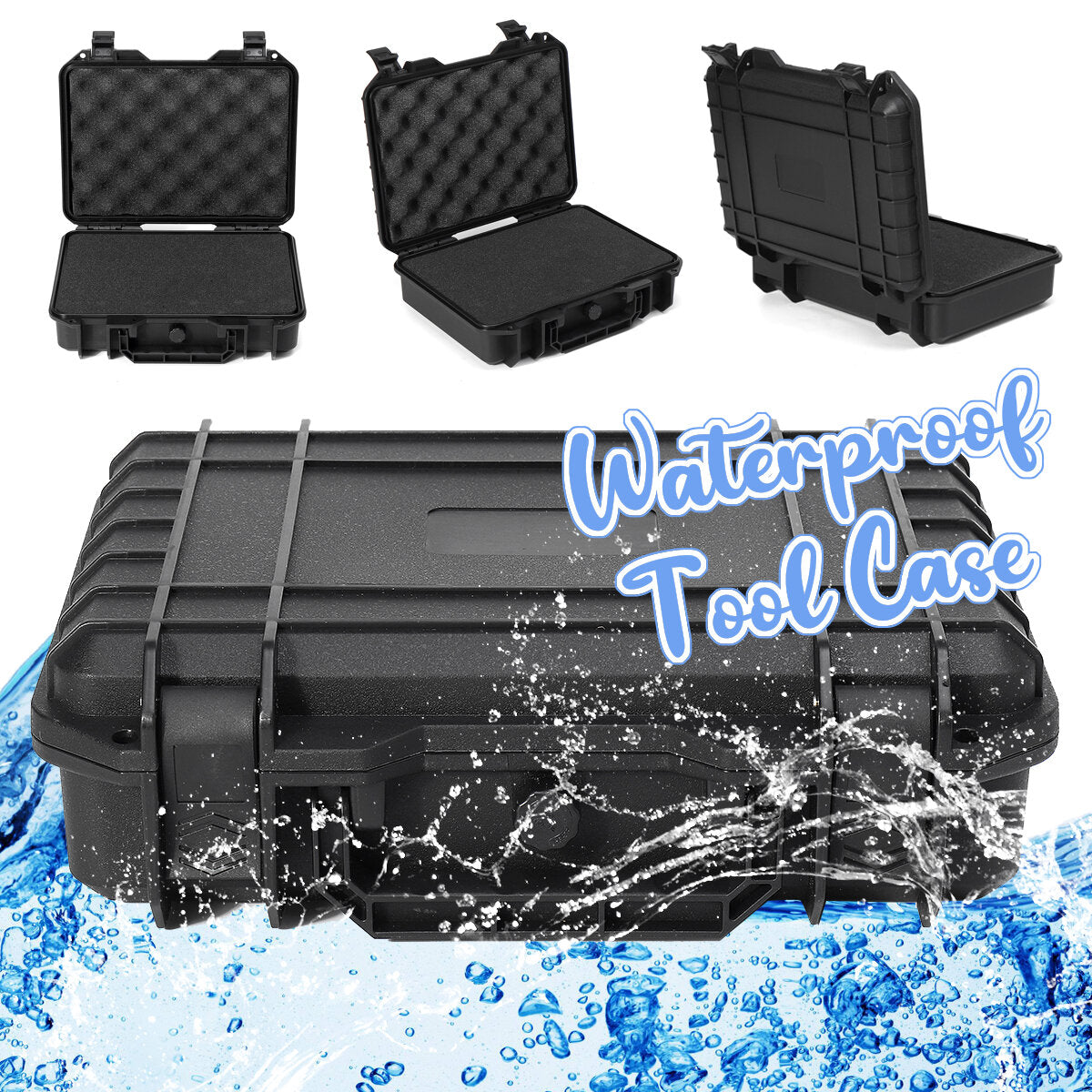 Waterproof Hard Carry Tool Case Bag Storage Box Camera Photography Sponge Tool Case