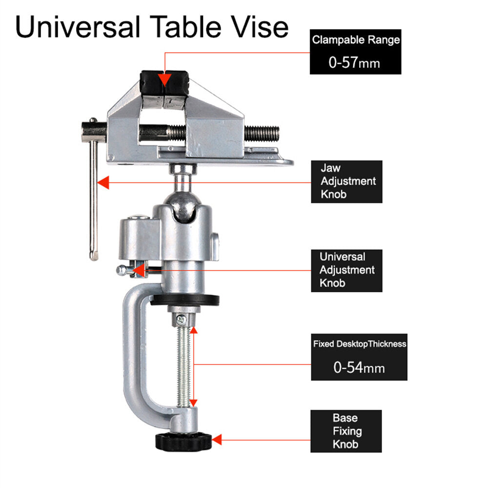 360degree Rotary Tool Holder - Multifunctional Bench Clamp & Drill Bracket