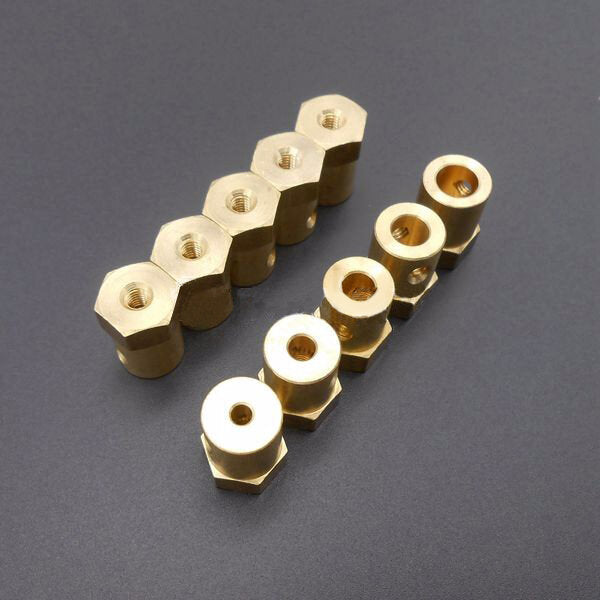 3mm 4mm 5mm 6mm 7mm Hexagonal Copper Coupling Coupler for Robot Car Wheel